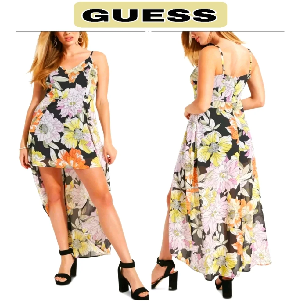 IN MYSTERY BUNDLE NWT GUESS FLORAL HIGH LOW DRESS FLORAL 🌷🌼 pattern beautiful